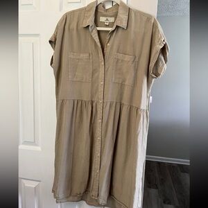 Breezy button down tencel dress